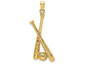FJC Finejewelers 14k Yellow Gold Baseball Bats Ball Charm