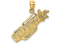 FJC Finejewelers 14k Yellow Gold Golf Bag Clubs Charm