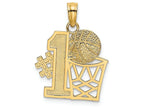 FJC Finejewelers 14k Yellow Gold #1 "basketball Story" with Hoop Charm