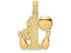 FJC Finejewelers 14k Yellow Gold #1 "bowling Story" with Ball 2 Pins Charm