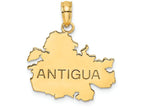 FJC Finejewelers 14k Yellow Gold Antigua Map Polish Engraved Charm