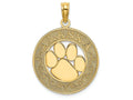 FJC Finejewelers 14k Yellow Gold Alaska On Round Frame with Bear Paw In Center Charm