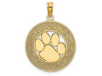 FJC Finejewelers 14k Yellow Gold Alaska On Round Frame with Bear Paw In Center Charm