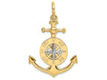 FJC Finejewelers 14k Yellow Gold 3d Small Anchor with Nautical Compass Wht Needle(shackle Bail) Charm
