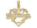 FJC Finejewelers 14k Yellow Gold #1 Grandma In Heartscript Charm