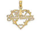 FJC Finejewelers 14k Yellow Gold #1 Grandma In Heartscript Charm