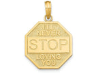 FJC Finejewelers 14k Yellow Gold I'll Never Stop Loving You On Octagon Plaque Charm