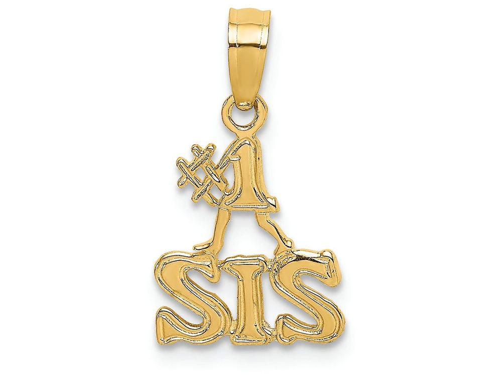 FJC Finejewelers 14k Yellow Gold #1 Sisblock Polish Engraved Charm