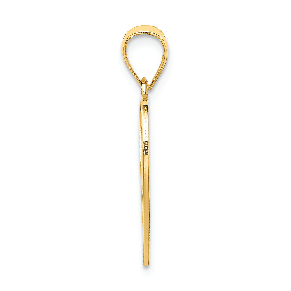 FJC Finejewelers 14k Yellow Gold 15" In Cut Out Heart Fram Charm