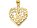 FJC Finejewelers 14k Yellow Gold 15" In Cut Out Heart Fram Charm
