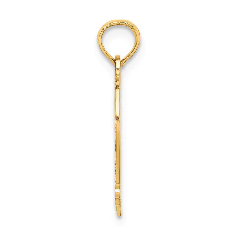 FJC Finejewelers 14k Yellow Gold 15" In Quince Anos Heart Fram Charm