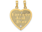 FJC Finejewelers 14k Yellow Gold Forever And Ever" Breakable Hear Charm