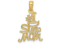 FJC Finejewelers 14k Yellow Gold #1 Step Mom Polish Engraved Charm