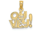 FJC Finejewelers 14k Yellow Gold Oy Vey!block Polish Engraved - Jewish "woe Is Me Charm