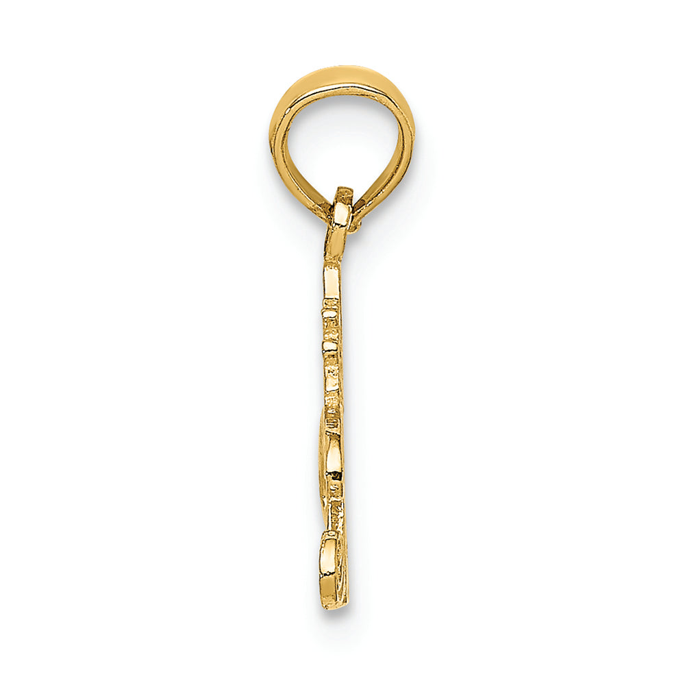 FJC Finejewelers 14k Yellow Gold #1 Princessscript Polish Engraved Charm