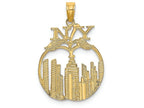 FJC Finejewelers 14k Yellow Gold New York Skyline In Appleengraved Flat Charm