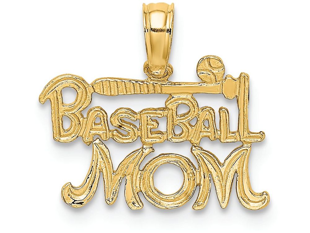 FJC Finejewelers 14k Yellow Gold Baseball Mom with Bat Ball Charm