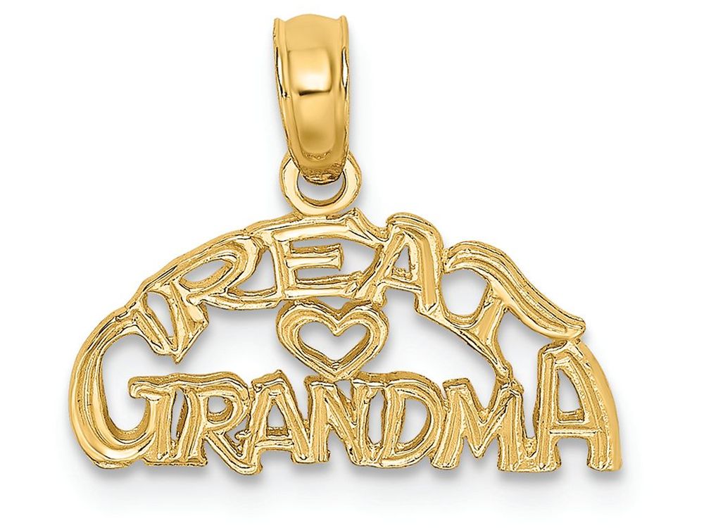 FJC Finejewelers 14k Yellow Gold Great Grandma with Heartblock Engraved Charm