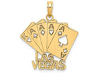 FJC Finejewelers 14k Yellow Gold Las Vegas with Playing Cards Charm