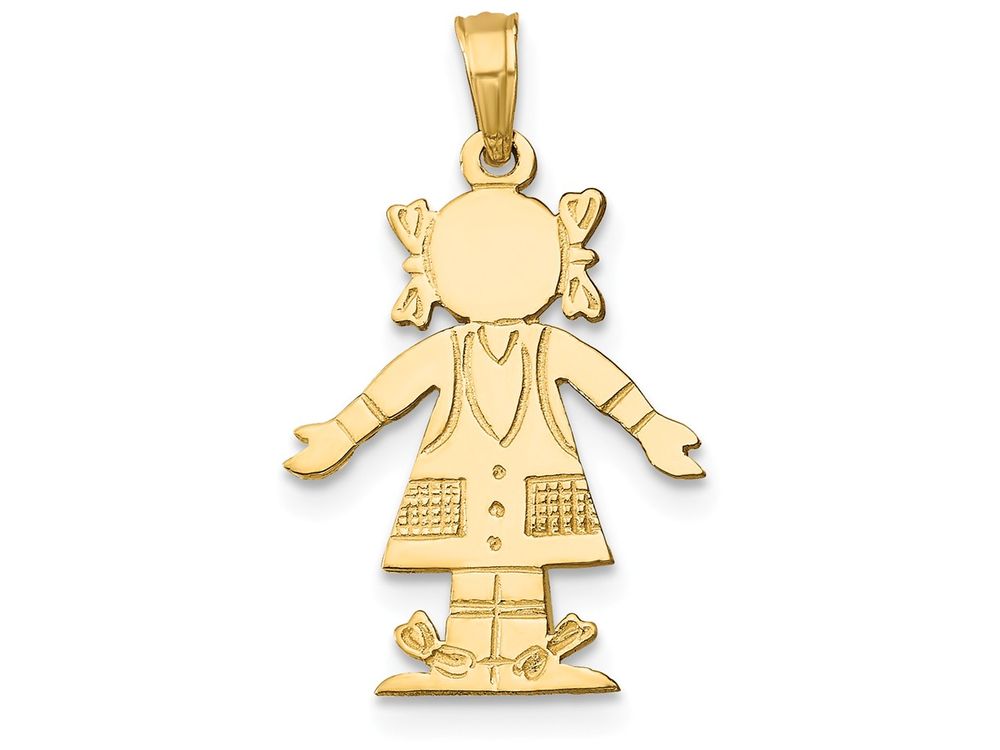 FJC Finejewelers 14k Yellow Gold Girl with Dress Hair Charm