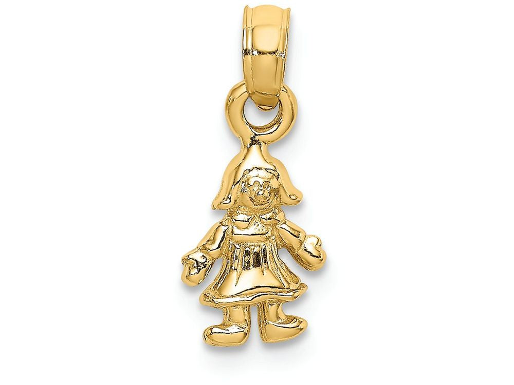 FJC Finejewelers 14k Yellow Gold 3d Mini Doll Charm (little Girl)