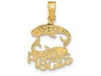 FJC Finejewelers 14k Yellow Gold Piscesblockengraved Charm