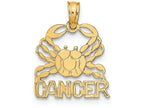 FJC Finejewelers 14k Yellow Gold Cancerblockengraved Charm