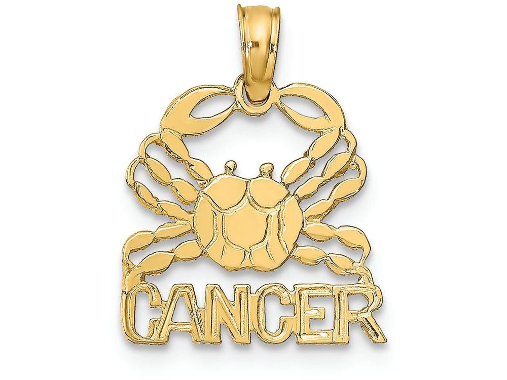 FJC Finejewelers 14k Yellow Gold Cancerblockengraved Charm