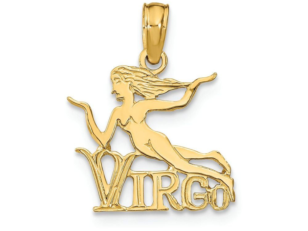 FJC Finejewelers 14k Yellow Gold Virgoblockengraved Charm