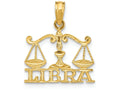 FJC Finejewelers 14k Yellow Gold Librablockengraved Charm