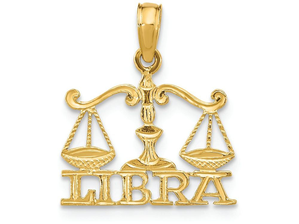 FJC Finejewelers 14k Yellow Gold Librablockengraved Charm