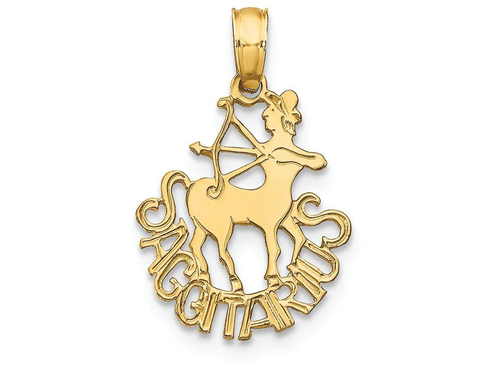 FJC Finejewelers 14k Yellow Gold Sagittariusblockengraved Charm