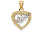 FJC Finejewelers 14k Two-tone Gold Heart Love Pink Arrowtri-color Charm