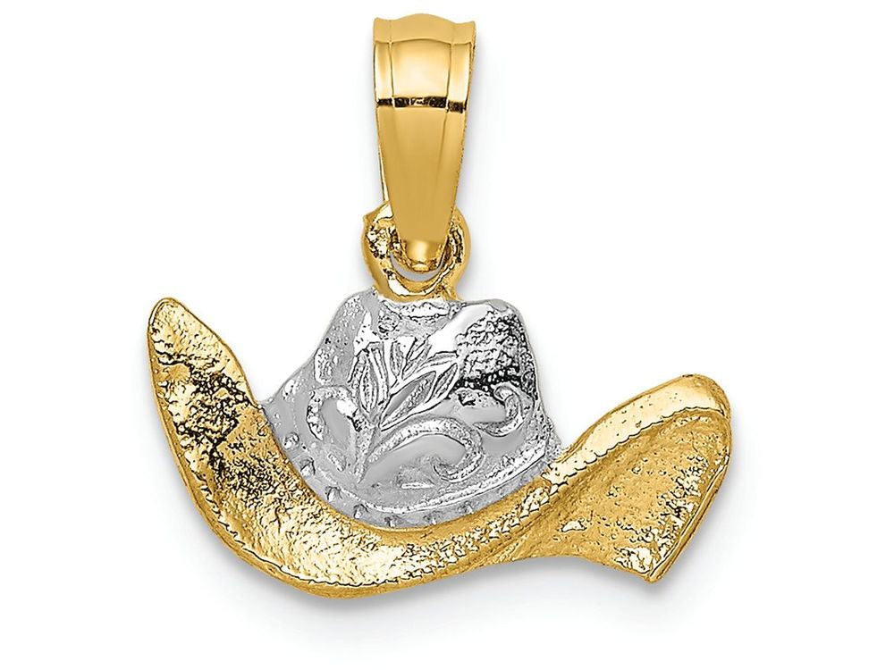 FJC Finejewelers 14k Two-tone Gold Cowboy Hattwo-color Charm