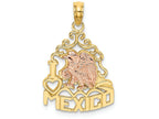 FJC Finejewelers 14k Two-tone Gold I Love Mexico with Pink Eagle Charm
