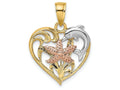 FJC Finejewelers 14k Two-tone Gold Dolphin Starfish In Hearttri-color Charm