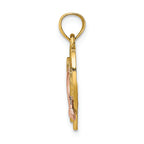 FJC Finejewelers 14k Two-tone Gold Dolphin In Hearttri-color Charm