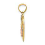 FJC Finejewelers 14k Two-tone Gold #1 Grandma In Hearttri-color Charm