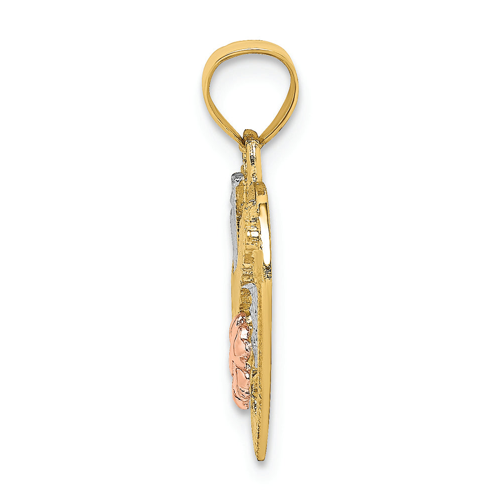 FJC Finejewelers 14k Two-tone Gold #1 Grandma In Hearttri-color Charm