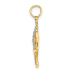 FJC Finejewelers 14k Two-tone Gold Flowers In Basket with I Love You Tri-color Charm