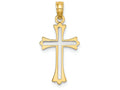 FJC Finejewelers 14k Yellow Gold with with Rhodium Cross Center Charm
