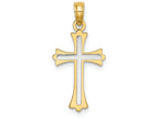 FJC Finejewelers 14k Yellow Gold with with Rhodium Cross Center Charm