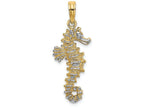 FJC Finejewelers 14k Yellow Gold with with Rhodium 3d Seahorse Charm