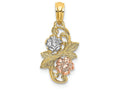 FJC Finejewelers 14k Two-tone Gold Flowers In Swirltri-color Charm