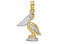 FJC Finejewelers 14k Two-tone Gold 3d Sm Pelican Standing Beak Charm