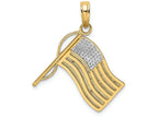 FJC Finejewelers 14k Two-tone Gold American Flag Stars Charm