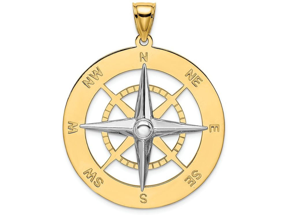 FJC Finejewelers Nautical Compass White Needle Charm