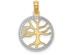 FJC Finejewelers 14k Yellow Gold Tt Small Tree Of Life In White Round Frame Charm