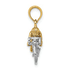 FJC Finejewelers 14k Two-tone Gold 3d Bicycle with Ridertwo-color Charm