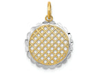 FJC Finejewelers 14k Two-tone Gold Small Sunflower Charm with O-ringcut-out White Bright Cut Edge